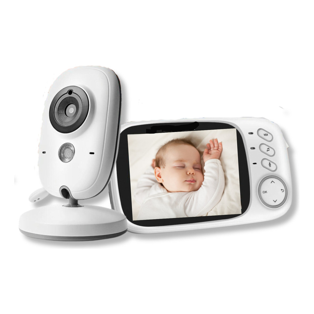 Baba Eletrônica Com Monitor Lcd Áudio Portátil Noturna Micro recarregável som visão noturna