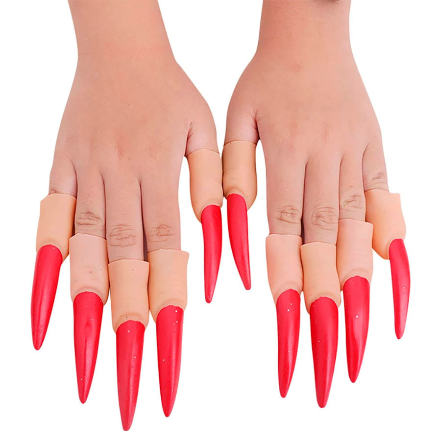 Dedo de Bruxa com Unha Vermelha - 6cm - 10 unidades - Rizzo - Rizzo