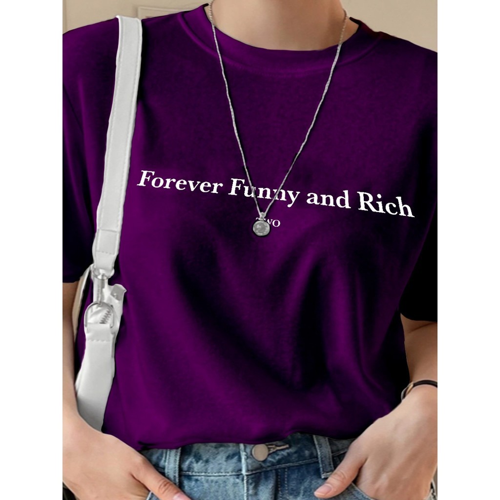 Camiseta Minimalista  Estilosa Estampada T shirt Confortável Casual Básica Confortável Larga