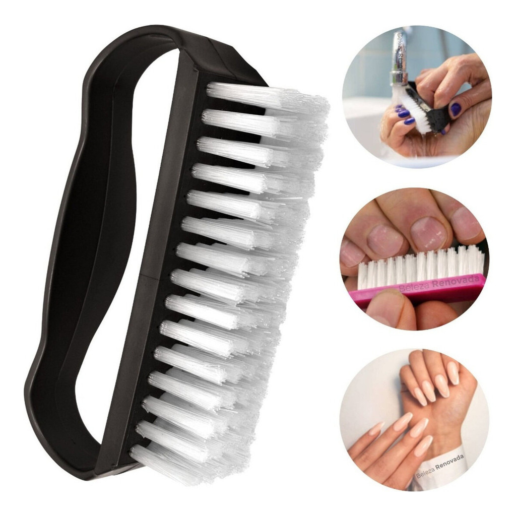 Kit 2 Escovas Para Unhas Escovinha Limpeza Mão e Pé Manicure