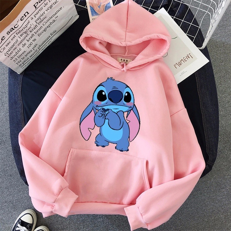 Blusa Moletom Lilo Coala Fofo Desenho Blusa Feminina Casaco de Frio com Bolso e capuz estampado Unissex R Distribuidora