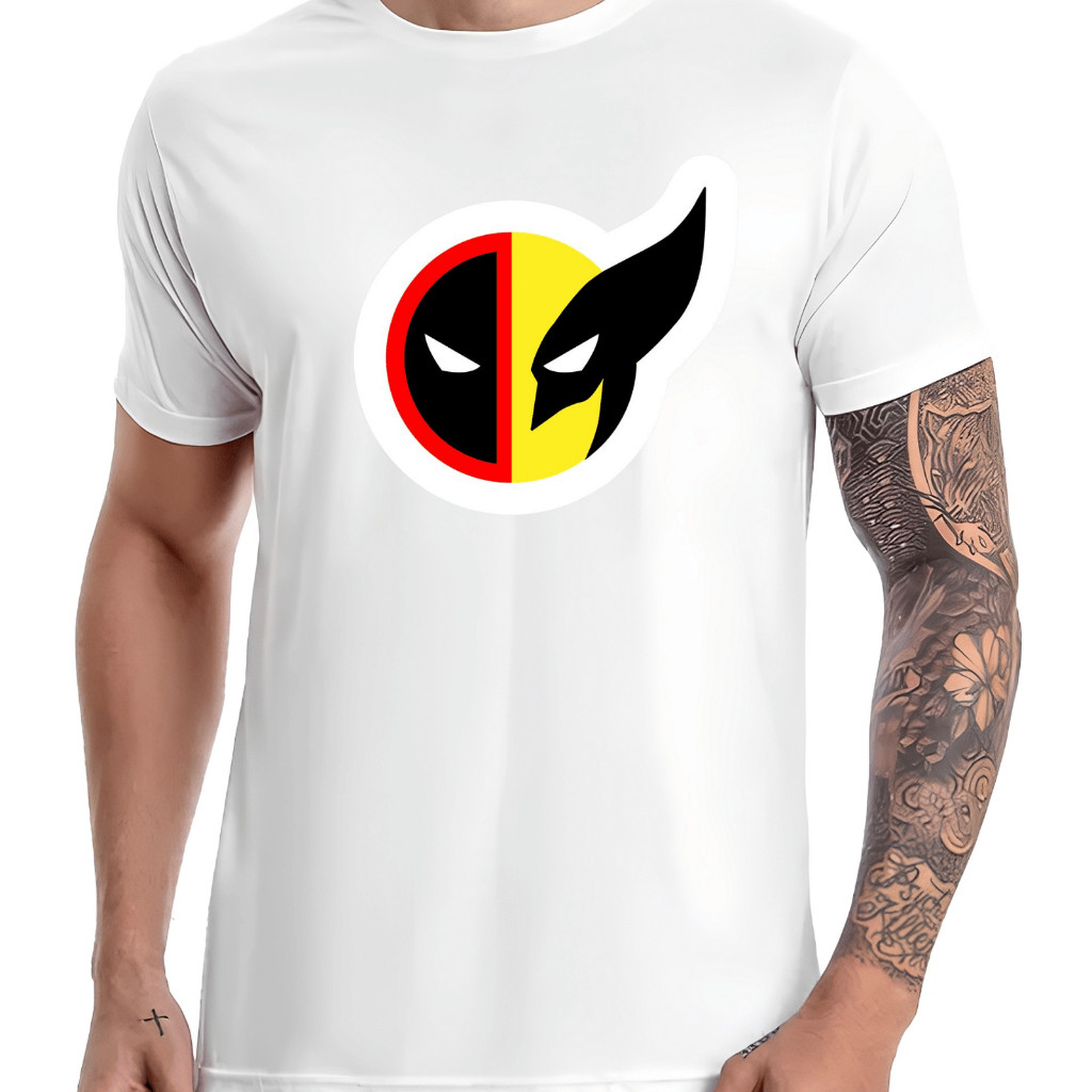Camiseta Divididos - Herois, Marve, Deadpool & Wolverine