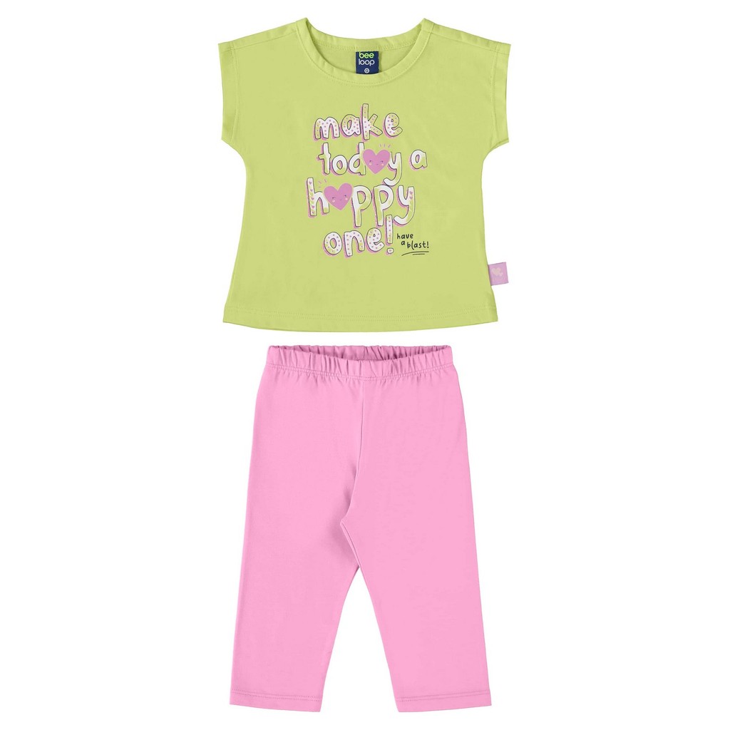 Conjunto com Blusa Brilhante e Legging para Bebê Menina Bee Loop - Baby & Kids Fashion