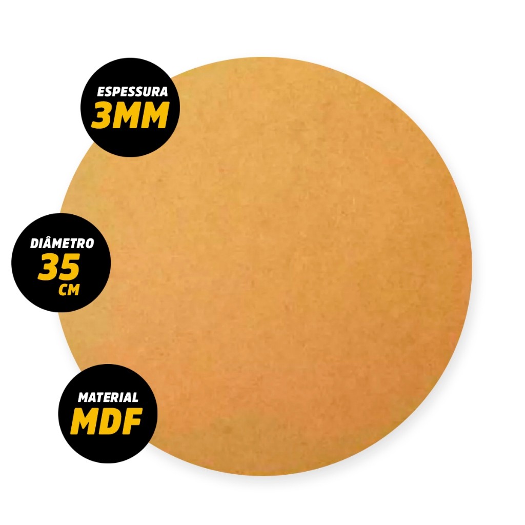 Kit 4 Peças Sousplat Jogo Americano Redondo 35cm Madeira MDF Cru em Oferta na Shopee