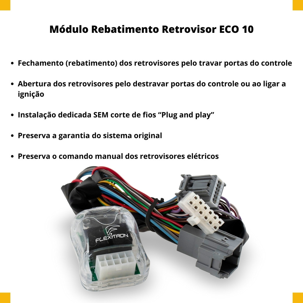 Modulo Rebatimento Retrovisores S10 2012 A 2024 Trailblazer 2013 a 2024 Interface Automação ECO 10