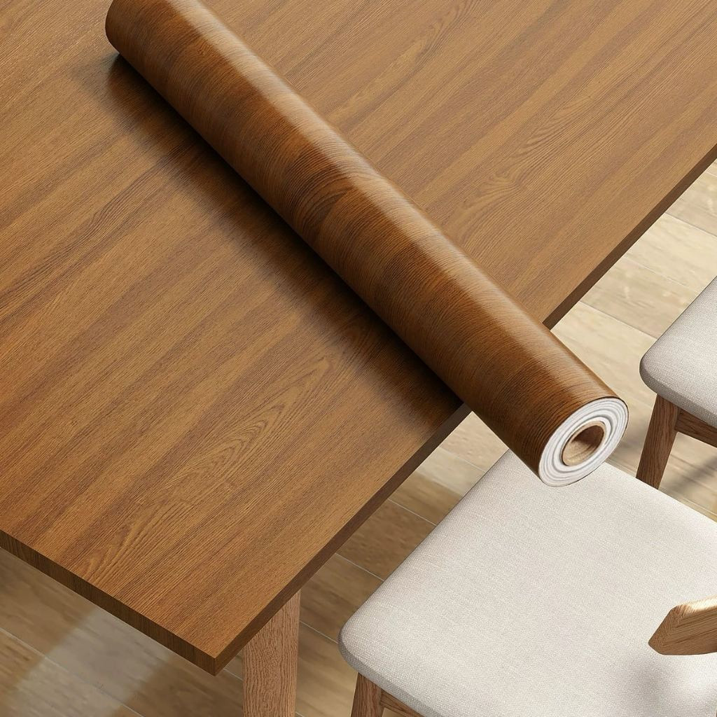 Papel de Parede Adesivo 5M x45CM Madeira Marrom Escuro Impermeável Ideal Painel, Bancada Moveis Recommend em Oferta na Shopee