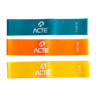 Kit Mini Band Acte Com 3 Níveis De Resistência Faixas Exercícios Em Casa MusculaçãoTreino Pilates em Oferta na Shopee