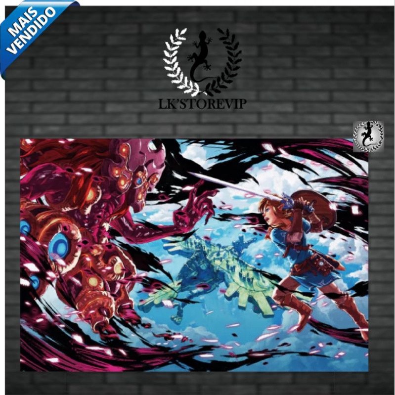 Quadro placa decorativa The legend of Zelda 20x30 Alta Qualidade 4k