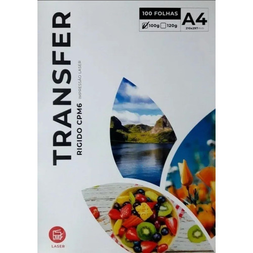 Papel Transfer Laser A4 Máquina Acrílico Plastico 100fls 90g