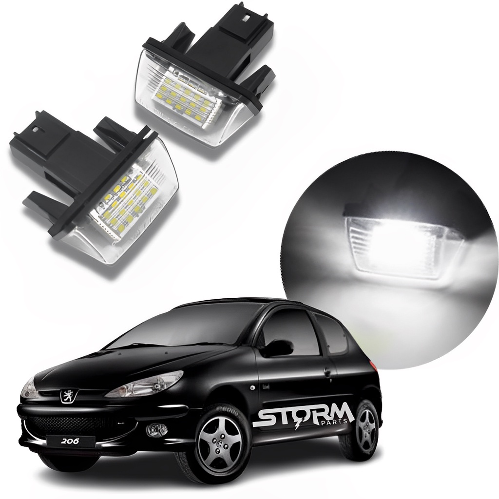 Par luz placa led lanterna para Peugeot 206 ano 2001 a 2011 lâmpada porta malas completa