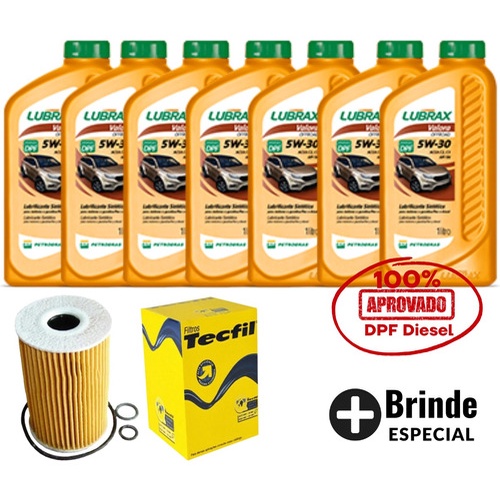 Kit Troca De Óleo Filtro VW Amarok 2.0 2010 A 2022 5W30 Diesel Lubrax ACEA C2 C3 DPF