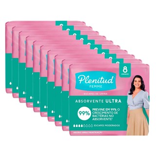 Kit 10 Absorventes Plenitud Femme Ultra - 80 Unidades