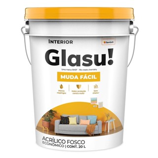 Tinta acrílico Glasurit econômico 20 litros branco fosco neve Suvinil