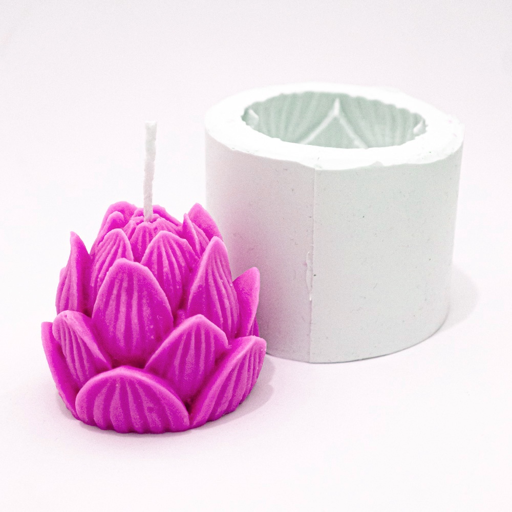 Molde de Silicone Flor de Lotus Fechada Broto Lembrancinha Artesanato Vela Sabonete Gesso Resina em Oferta na Shopee