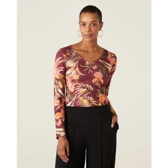Blusa Folhagem Em Viscose Conforto Malwee