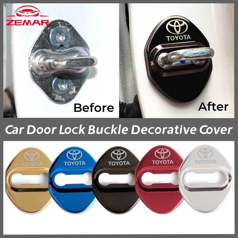 4Pcs Tampa De Proteção Da Fechadura Porta Do Carro Em Aço Inoxidável Protege Contra A Ferrugem Para Toyota Corolla Cross Hilux Yaris Etios RAV4 Bandeirante em Oferta na Shopee