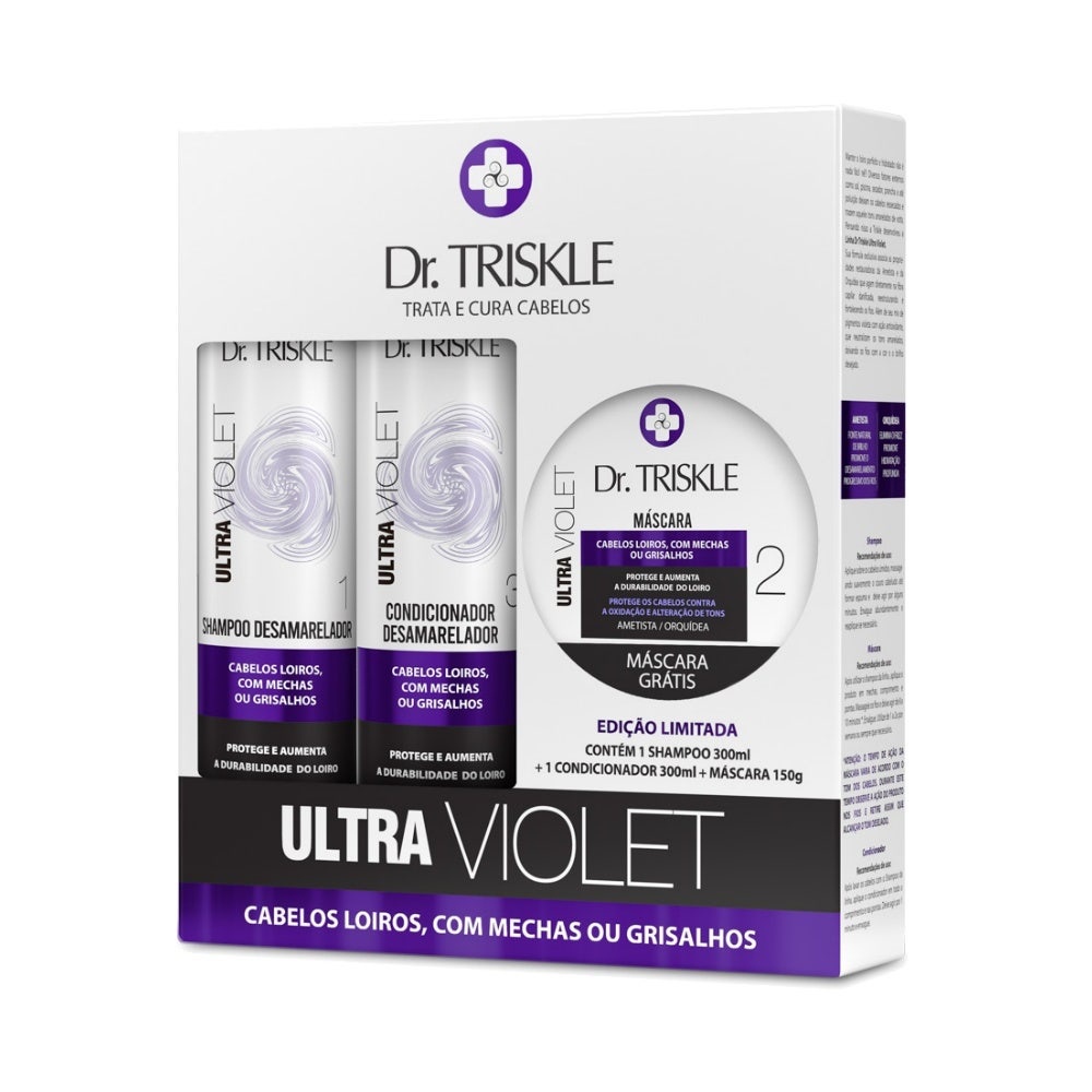 Kit Shampoo 300ml + Condicionador 300ml + Máscara 150g Dr Triskle Ultra Violet - Beauty