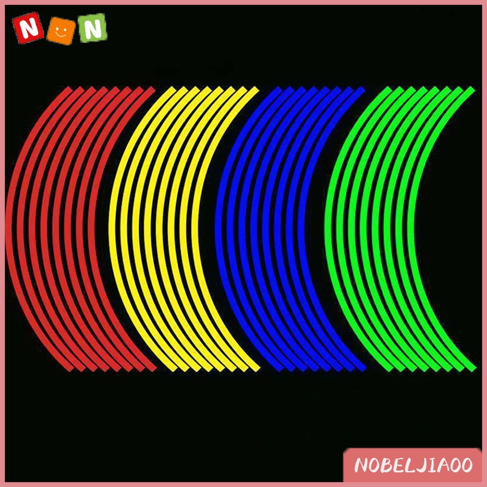NJ 16Pcs Tiras De 18 Polegadastiras De Carro De Motocicleta Roda De Aro Decalque Fita Adesiva Refletiva Lotes