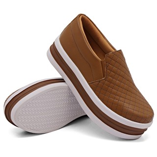 Slip On Liso Dk Use Shoes com Elástico Sola Borracha e Matelassê Platforma