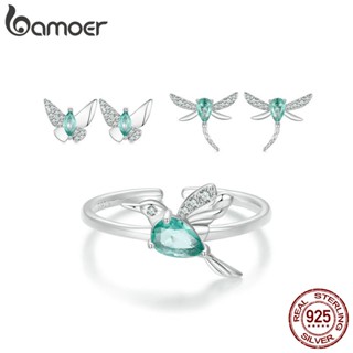 Brincos De Fita Bamoer 925 Sterling Borboleta Libélula Beija-Flor Jóias Para Mulheres