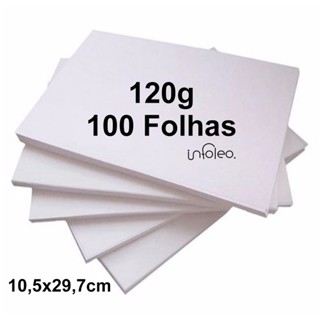 Papel Offset Chambril 10,5x29,7cm 120g Branco Miolo - 100 Folhas