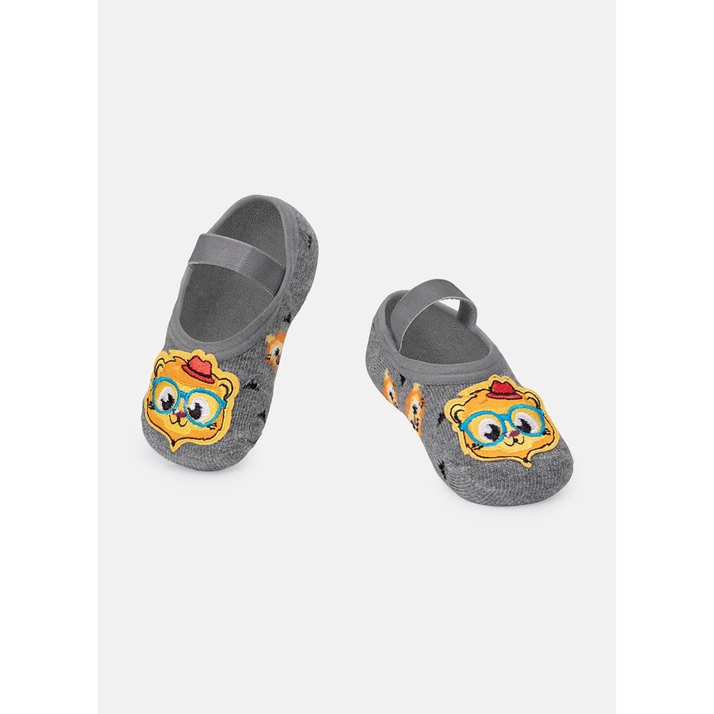 Meia Menino Sapatilha com aplique Leão - Puket