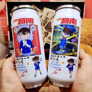 Copo de Água Detective Conan, Copo com Canudo, Unissex, Uma Caneca com Duas Tampas, Copo Térmico, Copo de Café, Copo de 