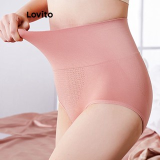Lovito Calcinhas Modeladoras Casual Plain para Mulheres LNA17204 (Bege/Cinza/Rosa/Preto)