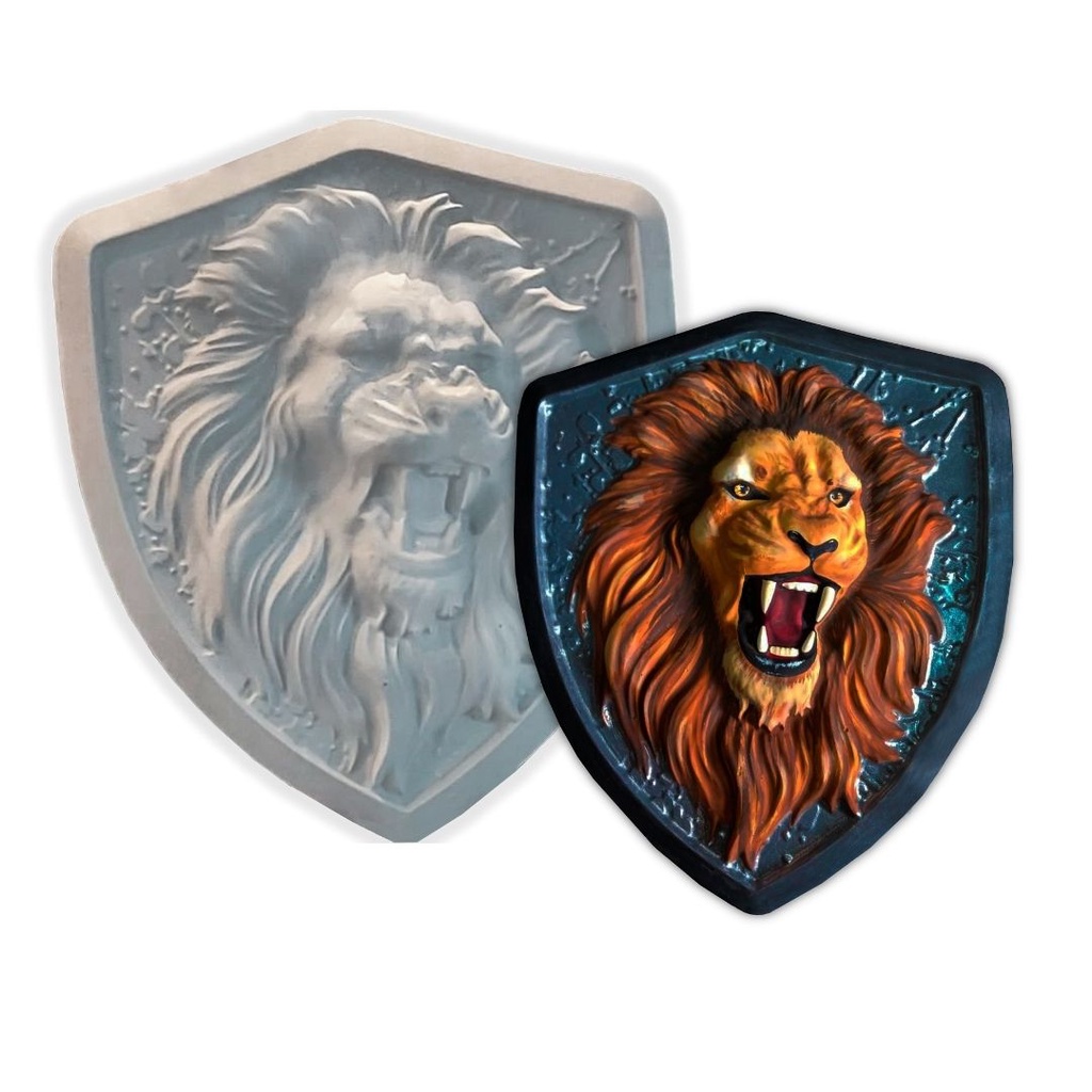 Forma Para Decoração Escudo Leão Decoração Gesso - D0824 50x42cm em Oferta na Shopee