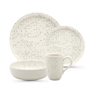 Aparelho de Jantar E Lanche 16 Peças Flat Chuvisco Jogo De Pratos Tigela Caneca Oxford
