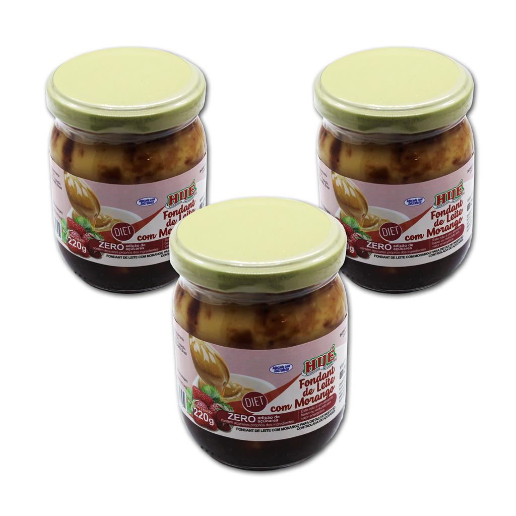 FONDANT DE LEITE DIET COM MORANGO (DOCE) POTE 220G HUE 3 UND