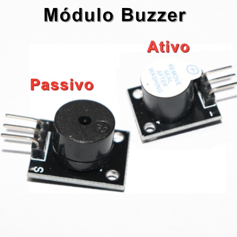 Modulo Buzzer 5V Alarme Sonoro Campainha Ativo Passivo para Prototipação Eletrônica Arduino