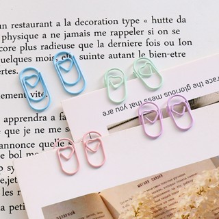 [Mini Love] 5pcs Novos Clipes De Papel Coloridos Em Forma De 5pcs , Pequenos De Metal Para Coração De Pêssego