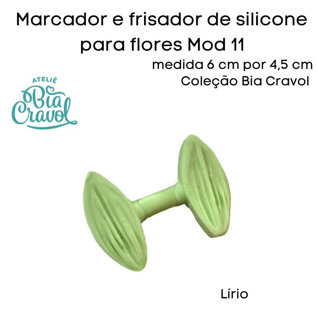 Macador e Frisador de Silicone  - Flores  - Mod 11 - 6 cm - Coleção Bia Cravol em Oferta na Shopee
