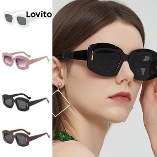 Lovito Óculos De Sol Casuais De Metal Liso Para Mulheres LFA12731