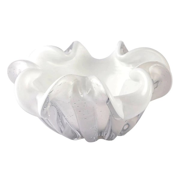 Vaso Centro De Mesa De Vidro Murano Veneza 21x21x9,5cm - Jolitex