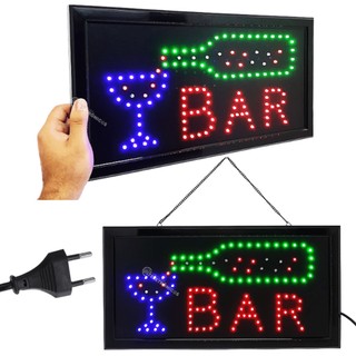 Placa Painel De LED Letreiro Bar Luminoso Neon LED Pisca Bar Suporte P/ Pendurar LE2004