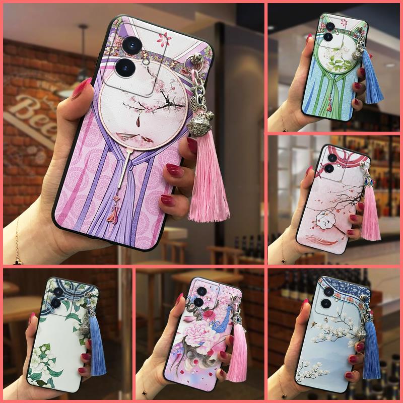 Shockproof bell Phone Case For Honor100 Back Cover Durable Waterproof tassel Chinese Style Silicone protective Soft case