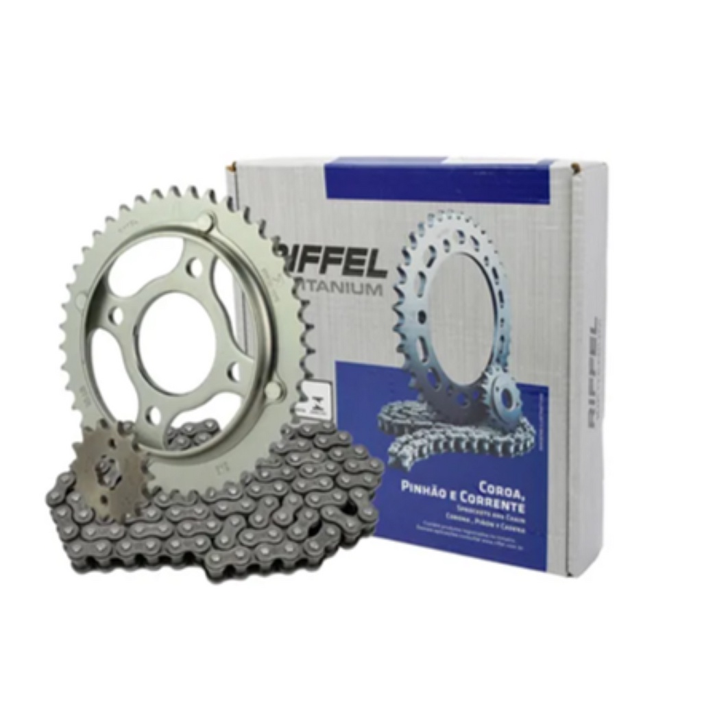 Kit Relação Completa Sem Retentor Titanium Moto Titan 160, Fan 160, Start 160 e Cargo 160 ( - ) Transmissão de Alta Qualidade Melhor Desempenho Motocicleta - Miniatura 2
