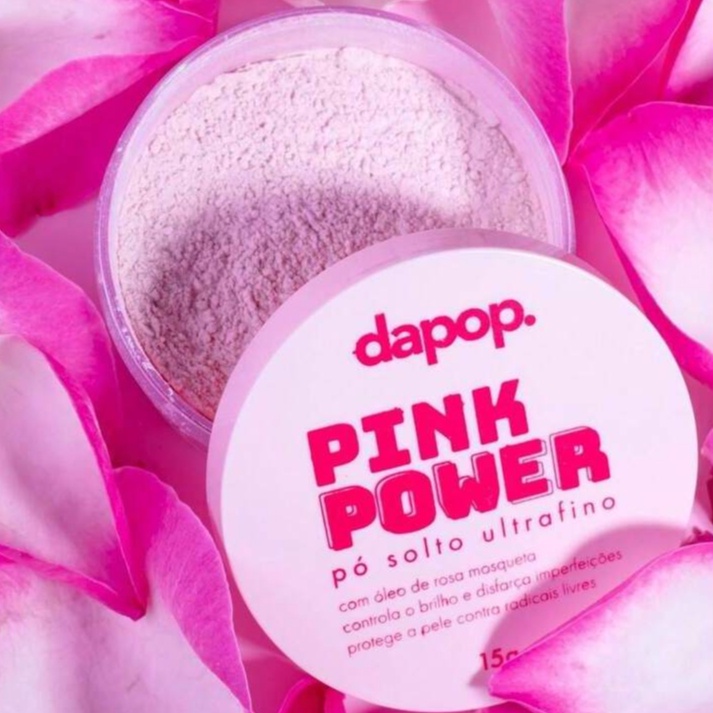 Pó Solto Pink Power Ultrafino Com Extrato de Rosa Mosqueta - Dapop ou Fenzza em Oferta na Shopee