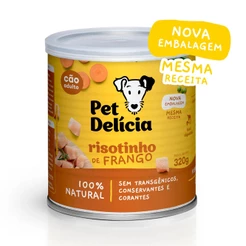 Ração Úmida Para Cães Adultos Pet Delícia Sabor Risotinho de Frango 320g