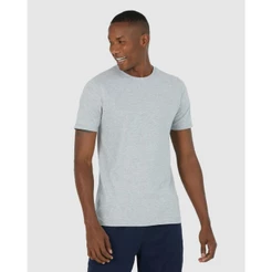 Camiseta Básica Masculina Decote Redondo Com Pesponto Em Algodão