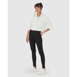 Calça Legging Básica Feminina Cintura Média Em Algodão