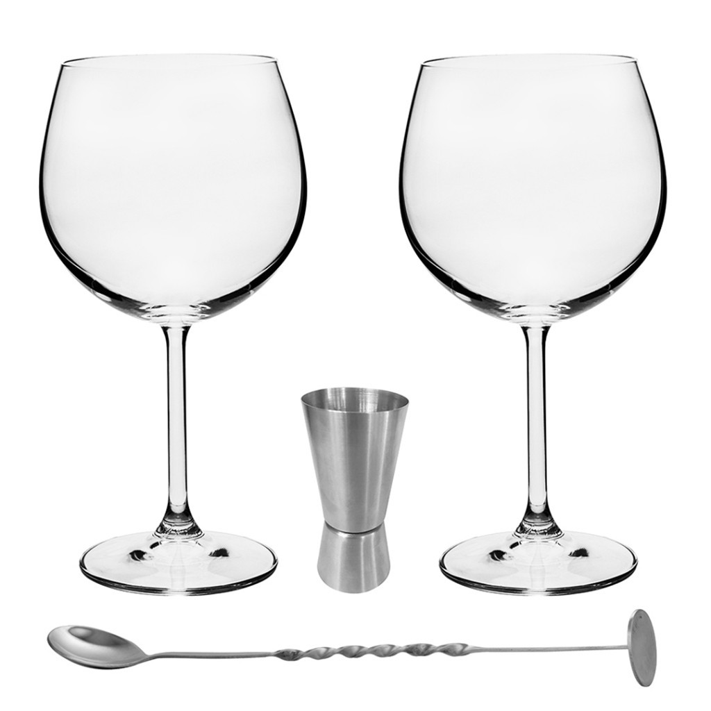 Kit para Gin Bohemia Authentic Collection 4 Peças Taças Dosador Colher Bailarina