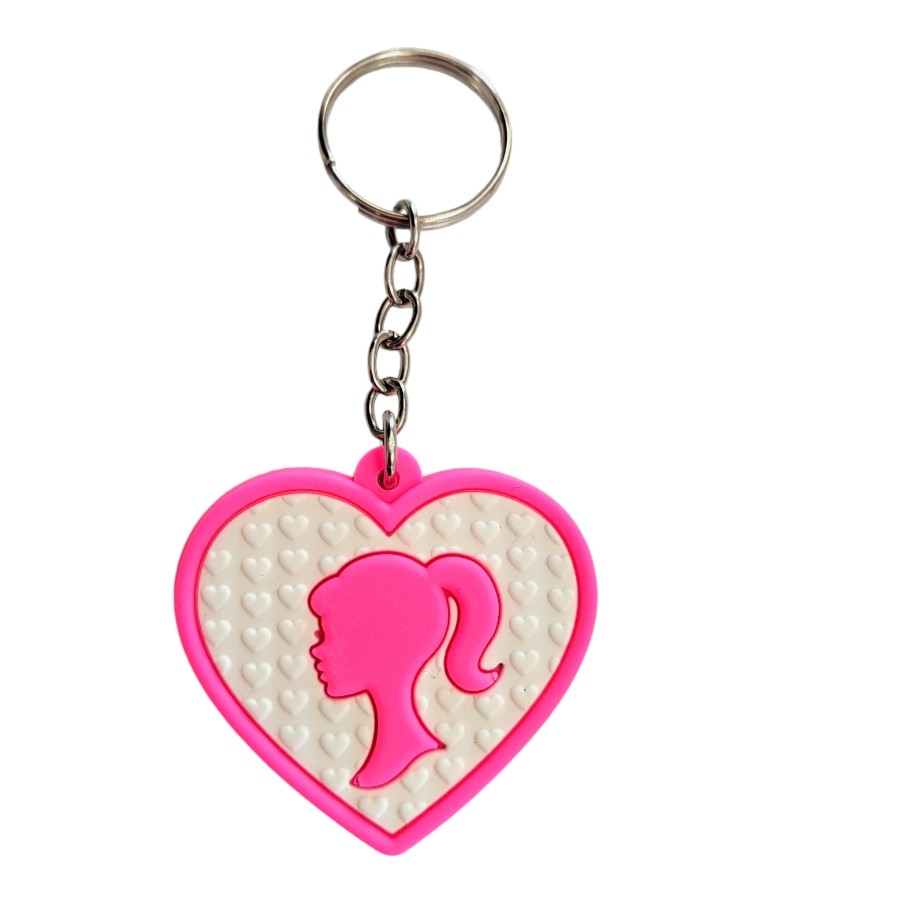 Chaveiro Emborrachado - Barbie Coração - 5x4cm - 1 unidade - Rizzo