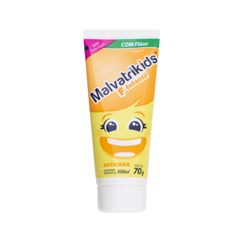 Gel Dental Malvatrikids F-Infantil Anticárie Tutti-Frutti com 70g