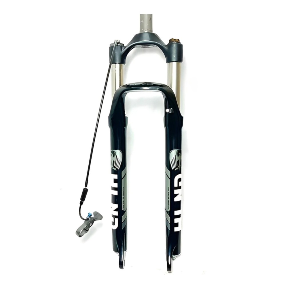Suspensão Alumínio 29 MTB XC70 28.6x25.4 com Pré-Carga e Trava Guidão Preto-Cinz