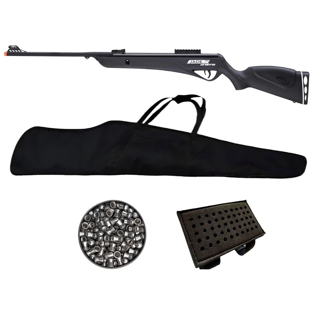 Carabina de Pressão Jade Pro Nitro Preta 5.5mm - CBC + Chumbo + Capa + Porta Chumbo em Oferta na Shopee