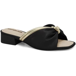 Tamanco Feminino Preto Salto Grosso Comfortflex 2555302-2