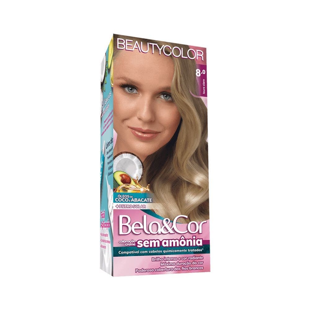 Tintura Bela Cor Kit Sem Amônia 8.0 Louro Claro em Oferta na Shopee